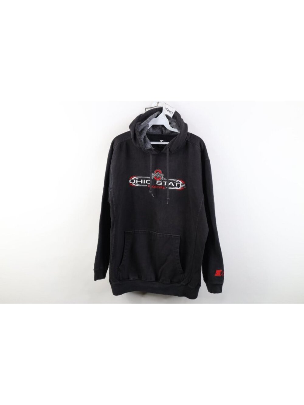 Vintage 90s Starter Mens Medium Faded Ohio State University Hoodie Sweatshirt